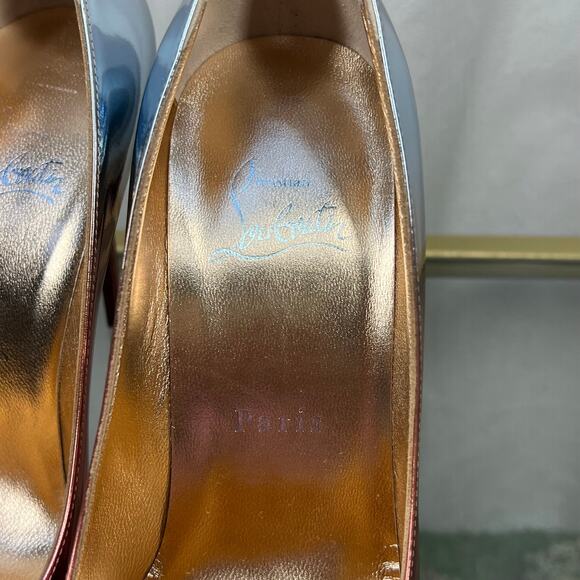 CHRISTIAN LOUBOUTIN Kate 100 Pink Blue Ombre Speechio Degrade Pumps - Picture 8 of 10